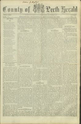 County of Perth Herald (Stratford), 30 Sep 1863