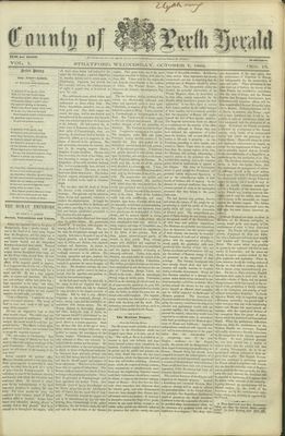 County of Perth Herald (Stratford), 7 Oct 1863