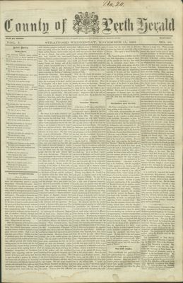 County of Perth Herald (Stratford), 11 Nov 1863