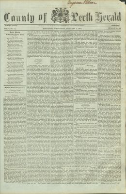 County of Perth Herald (Stratford), 3 Feb 1864