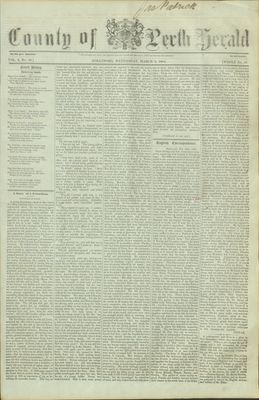 County of Perth Herald (Stratford), 9 Mar 1864