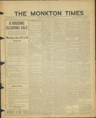 Monkton Times, 27 Jan 1911