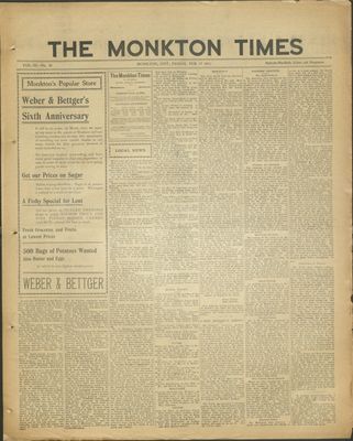 Monkton Times, 17 Feb 1911