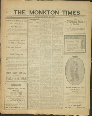 Monkton Times, 15 Sep 1911