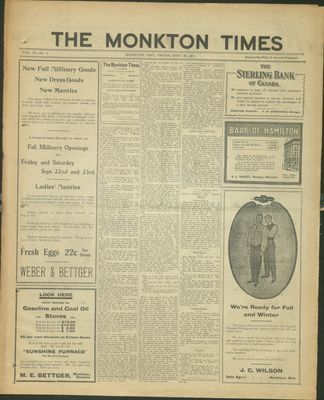 Monkton Times, 29 Sep 1911