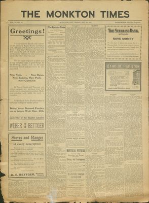 Monkton Times, 29 Dec 1911