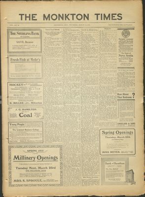 Monkton Times, 18 Mar 1915