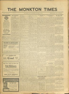 Monkton Times, 26 Oct 1916