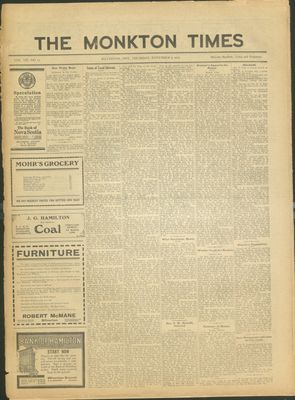 Monkton Times, 9 Nov 1916