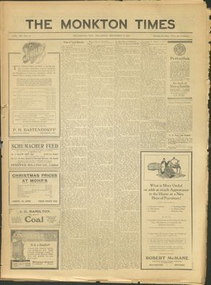 Monkton Times, 21 Dec 1916