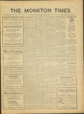 Monkton Times, 4 Apr 1918