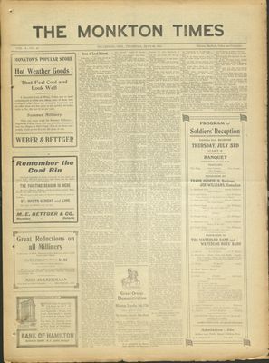 Monkton Times, 26 Jun 1919