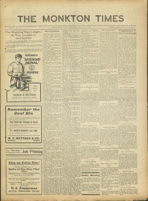 Monkton Times, 21 Aug 1919