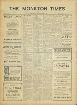 Monkton Times, 29 Apr 1920