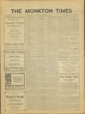 Monkton Times, 2 Sep 1920