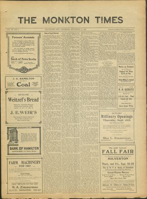 Monkton Times, 16 Sep 1920