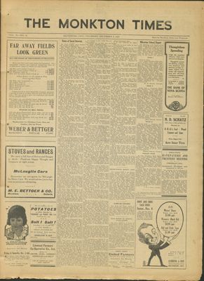 Monkton Times, 2 Dec 1920