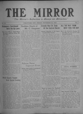 Stratford Mirror, 23 Nov 1923