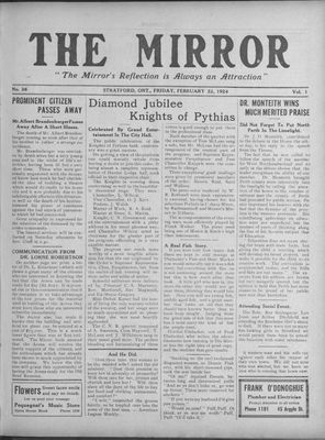 Stratford Mirror, 22 Feb 1924