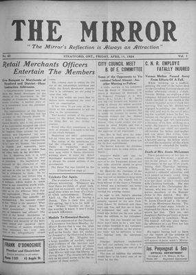 Stratford Mirror, 11 Apr 1924