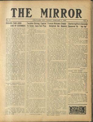 Stratford Mirror, 5 Feb 1926