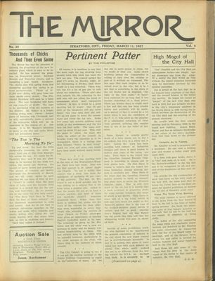 Stratford Mirror, 11 Mar 1927