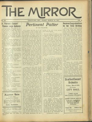 Stratford Mirror, 18 Mar 1927