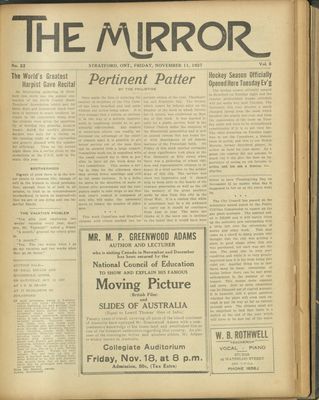 Stratford Mirror, 11 Nov 1927