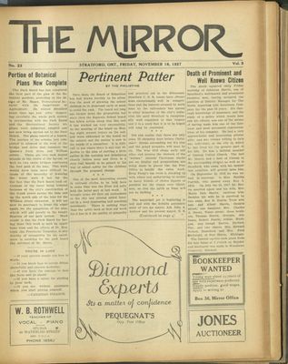 Stratford Mirror, 18 Nov 1927