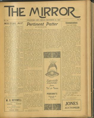 Stratford Mirror, 25 Nov 1927