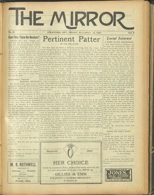 Stratford Mirror, 16 Dec 1927