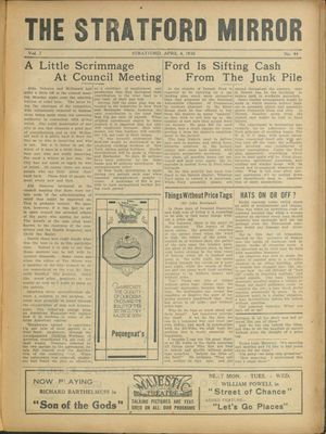 Stratford Mirror, 4 Apr 1930