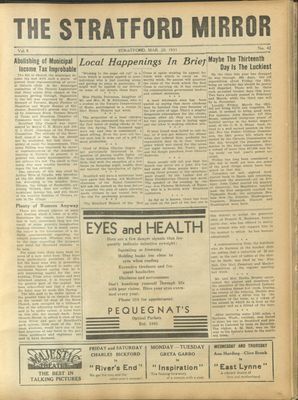 Stratford Mirror, 20 Mar 1931