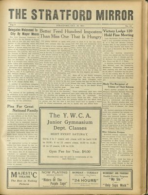 Stratford Mirror, 30 Oct 1931