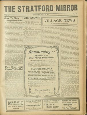 Stratford Mirror, 20 Nov 1931