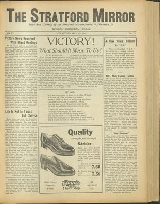 Stratford Mirror, 11 May 1945