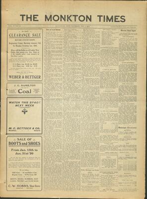 Monkton Times, 8 Jan 1920