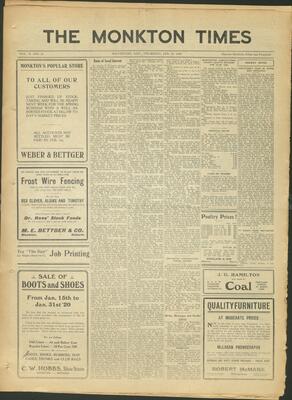 Monkton Times, 22 Jan 1920