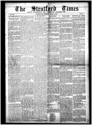 Stratford Times, 11 Jan 1888