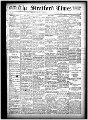 Stratford Times, 29 Oct 1890