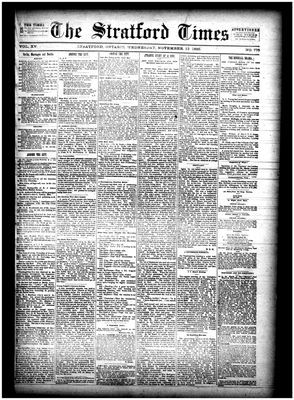 Stratford Times, 12 Nov 1890