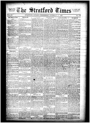 Stratford Times, 3 Dec 1890