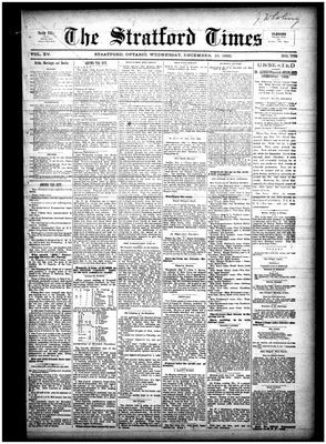 Stratford Times, 10 Dec 1890