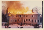 Rosseau Lake College, formerly The Eaton's Estate, roof on fire