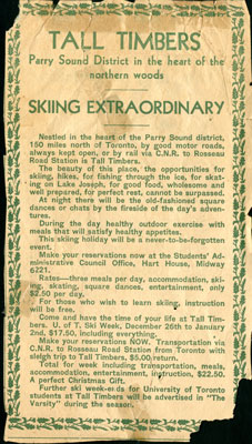 Tall Timbers Advertisement