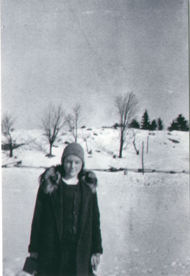 Unknown woman in winter coat