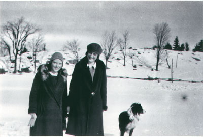 Unknown girl with Alma and Snap in winter