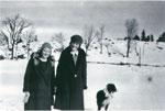 Unknown girl with Alma and Snap in winter