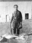 Alex Bow with a Dead Deer, circa 1910