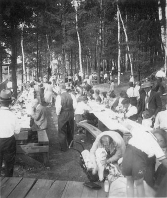 Eagle Lake Picnic - Picnic Tables, July 1, 1942